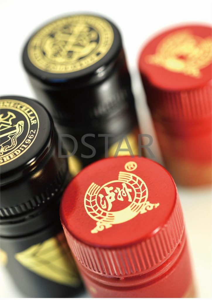 Automatic glass wine bottle cap side hot stamping machine