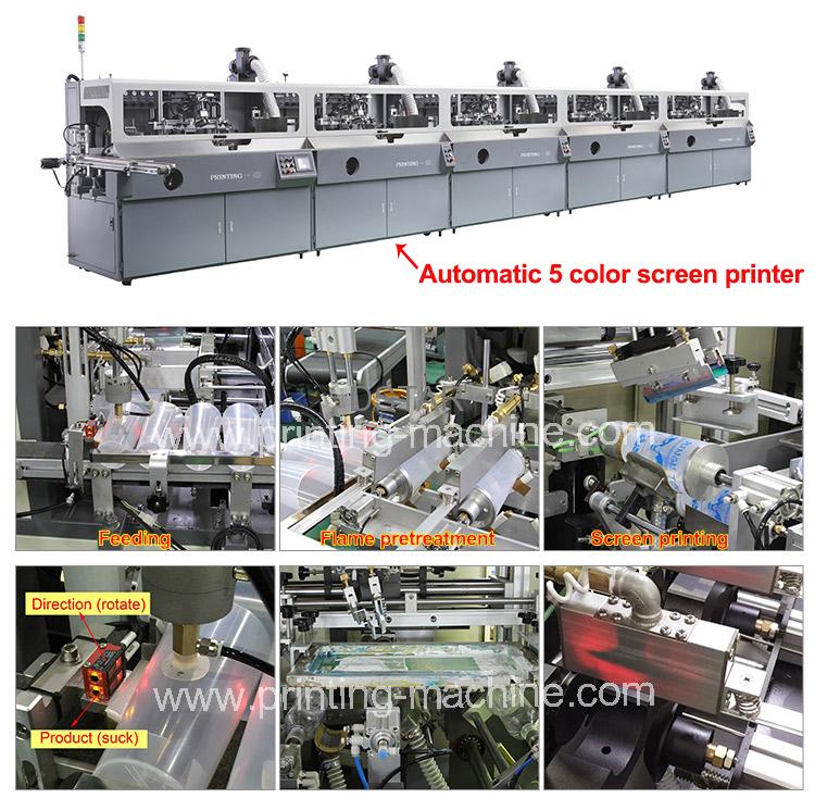 automatic 5 colors screen printing machine